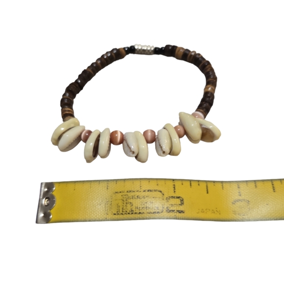 Boho Shell and Beaded Bracelet Handmade L7 - Picture 2 of 3